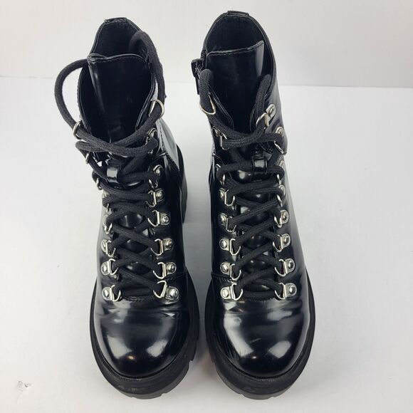 Jeffrey Campbell Marbel Faux Patent Leather Chunky Platform Combat Boot - Picture 9 of 16